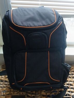 Black Backpack with Orange Trim – Versatile Everyday Carry
